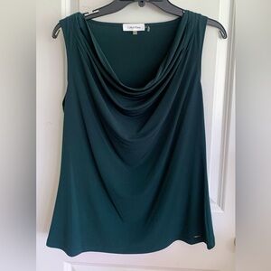 Calvin Klein Cowl-neck sleeveless blouse.